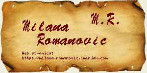 Milana Romanović vizit kartica